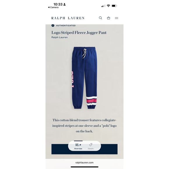 Ralph Lauren Kids Navy Logo Joggers Size 6/7 - Picture 2 of 4